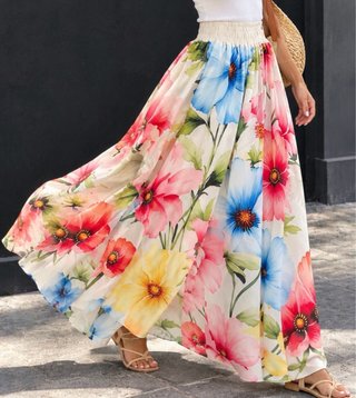Falda Larga Estampado Floral