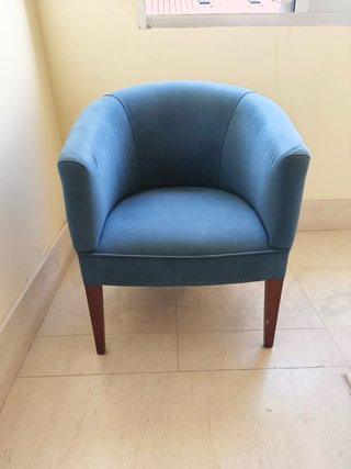 Butaca de lectura azul