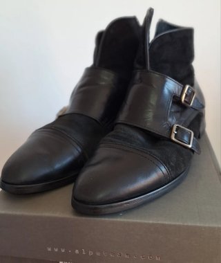 Botines piel mujer hebillas retro vintage