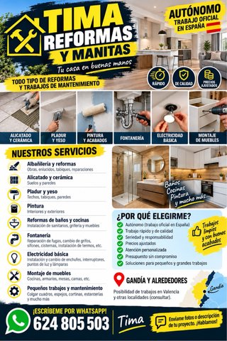 Reformas, albañilería, pintura y fontanería