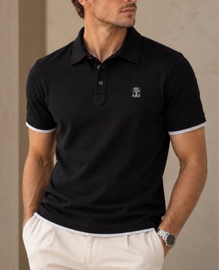 Polo Brunello Cucinelli Negro Talla L