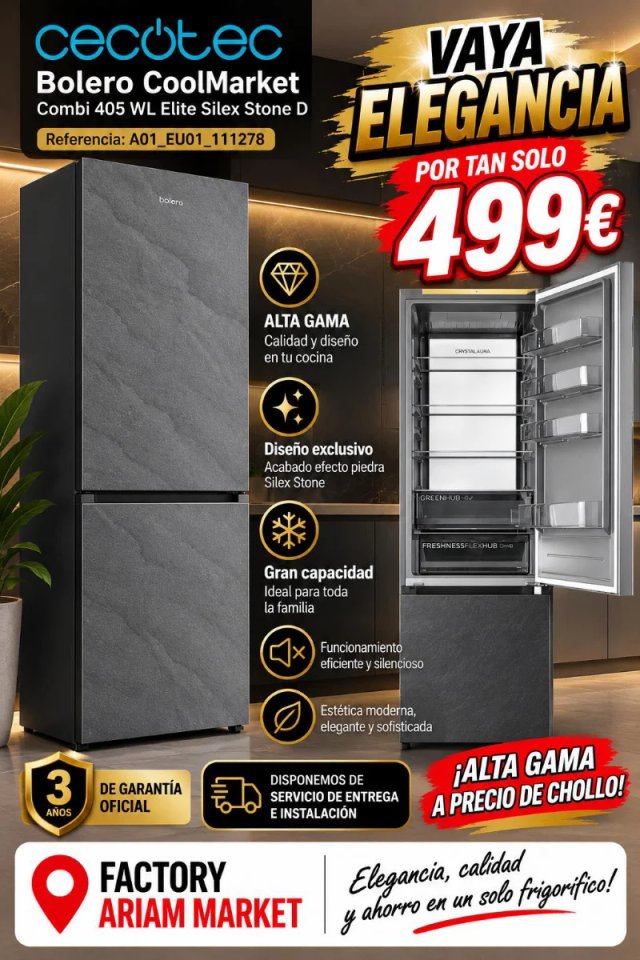 Frigorífico Bolero CoolMarket Combi 405