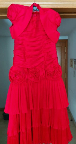 Vestido alta costura largo Sonia Peña Rojo T46