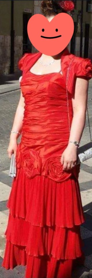 Vestido alta costura largo Sonia Peña Rojo T46
