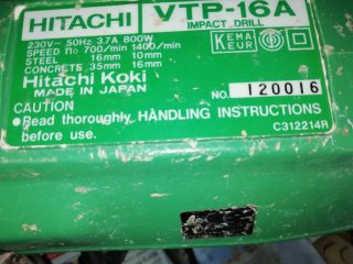 Taladro Hitachi VTP-16A con varilla mezcladora