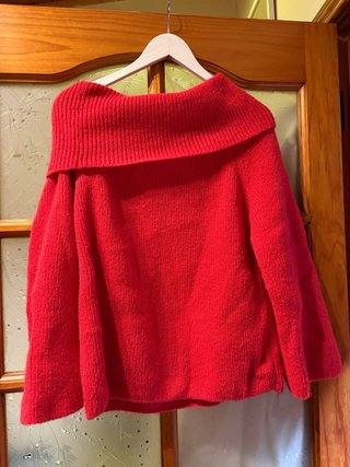 Jersey rojo escote Bardot