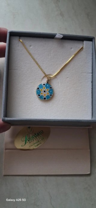 Collana Argento Placcato Oro con Murrina