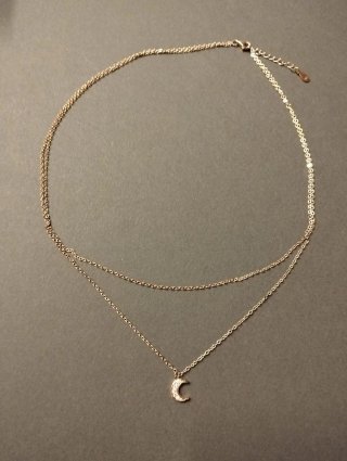 Collar NUEVO de doble cadena con luna
