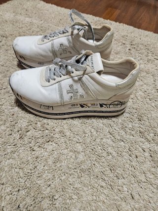 Premiata Sneakers Talla 37 Plata y Blanco.
