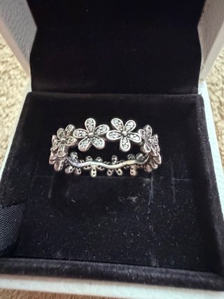 Anillo Pandora Flores Margaritas Plata