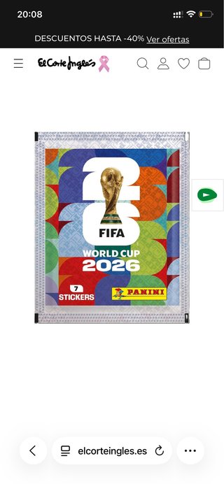 28 Sobres Cromos Mundial FIFA 2026 Panini