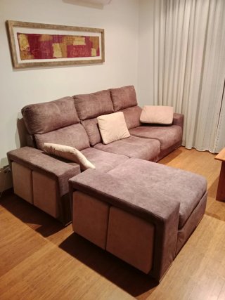 Sofá modular chaise longue móvil+4 pufs negociable