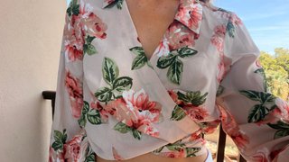 Blusa cruzada flores Forever 21 Talla S
