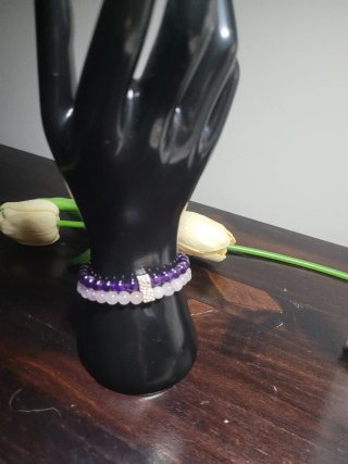 Conjunto de 2 Pulseras de Piedra Natural y Plata