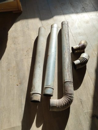 Set de 3 tubos de chimenea, 3 codos y sombrerete