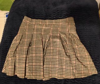 Falda cuadros beige y marrón