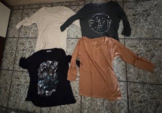 Lote 4 Camisetas Mujer Manga Larga