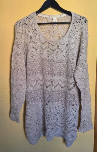 Jersey de punto calado beige