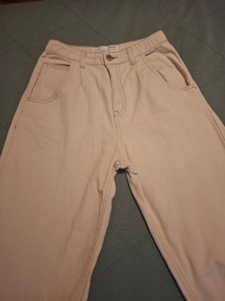 Pantalón Algodón Stradivarius Beige Talla XS