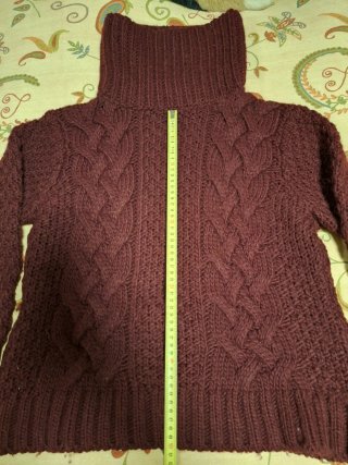 Jersey cuello alto lana burdeos