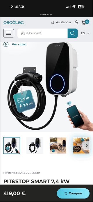 Cargador Cecotec Smart 7,4kW