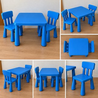 Tavolo e 2 Sedie per Bambini Ikea Blu