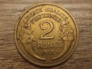 Moneda 2 Francos Franceses 1938