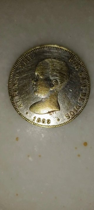 Moneda 5 Pesetas 1889 Alfonso XIII