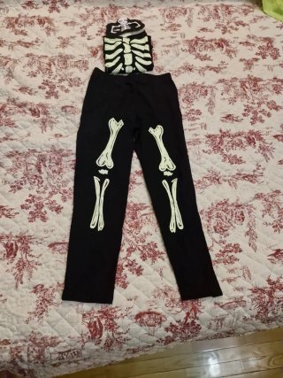 Disfraz pijama esqueleto + máscara
