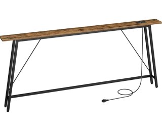Tavolo Consolle Corridoio USB in Metallo Marrone Vintage