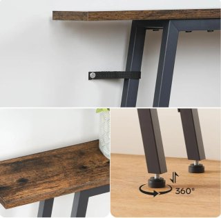Tavolo Consolle Corridoio USB in Metallo Marrone Vintage