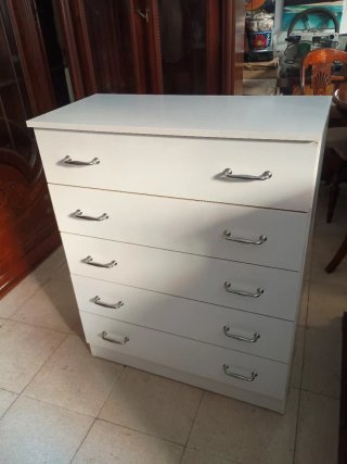 Cómoda Cajonera Blanca 5 Cajones
