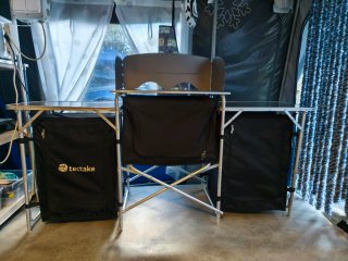 Mueble de cocina para camping plegable