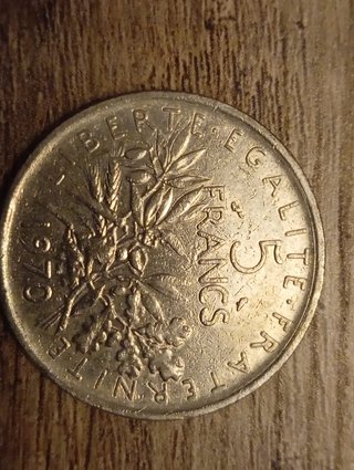 Moneda 5 Francos Franceses 1970