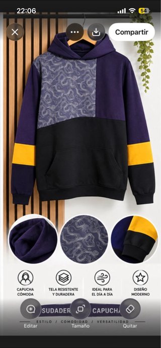 Sudadera con capucha multicolor