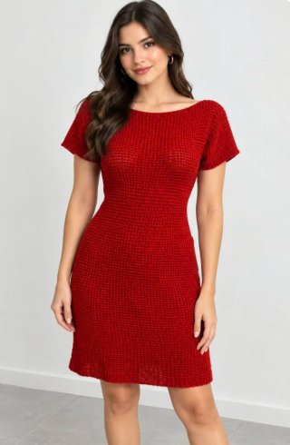 Vestido de punto rojo