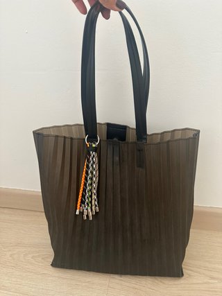 Bolso Grande Plisado Negro