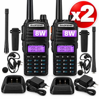 2 Walkie Talkie Baofeng UV-82 8W Dual Band