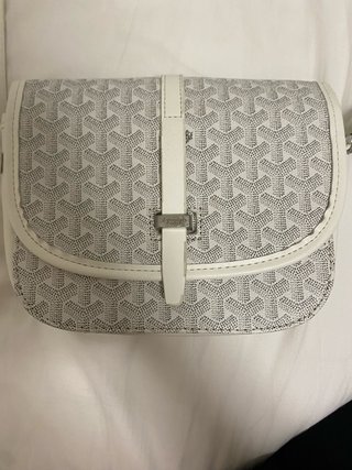 Bolso Goyard bandolera blanco y gris