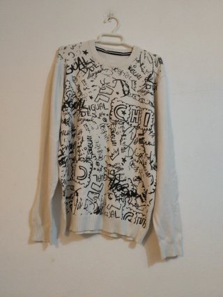 Jersey Desigual Estampado Blanco y Negro