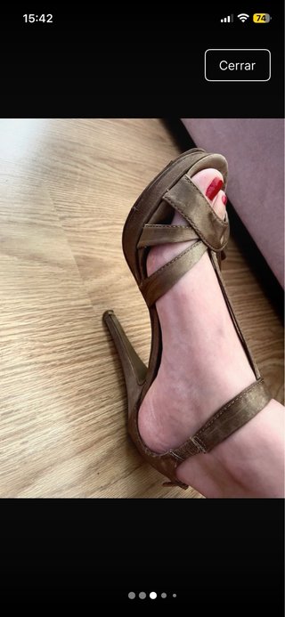 Tacones de plataforma color cobre