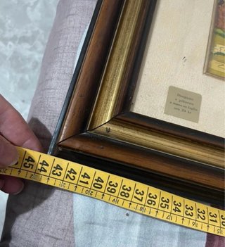 Quadro dipinto a mano con cornice legno e oro