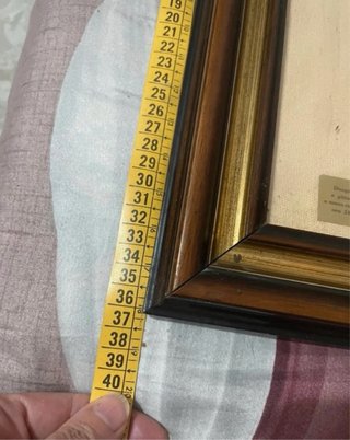 Quadro dipinto a mano con cornice legno e oro