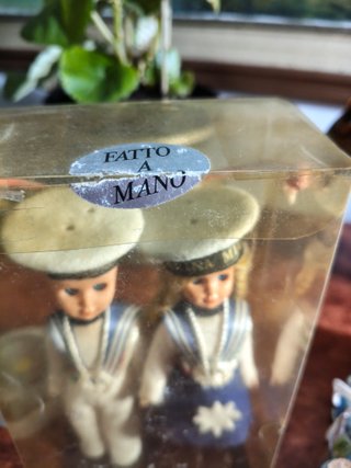 Coppia di bambole d'epoca Marina Militare