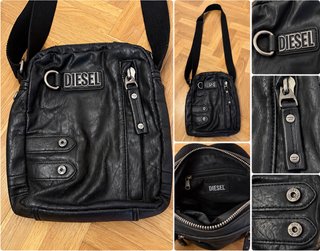 Borsa a tracolla Diesel nera vintage unisex