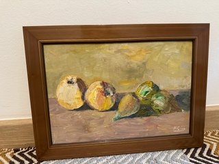 Pintura antigua bodegón frutas
