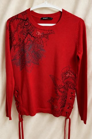 Jersey Desigual Rojo con Mandalas Talla S