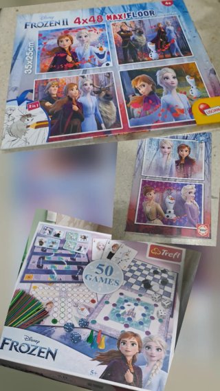 Pack 2 Puzzles y Juego de Mesa Frozen