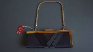 Bolso de Fiesta / Clutch de Raso Negro Iber Bolsos