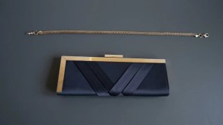 Bolso de Fiesta / Clutch de Raso Negro Iber Bolsos